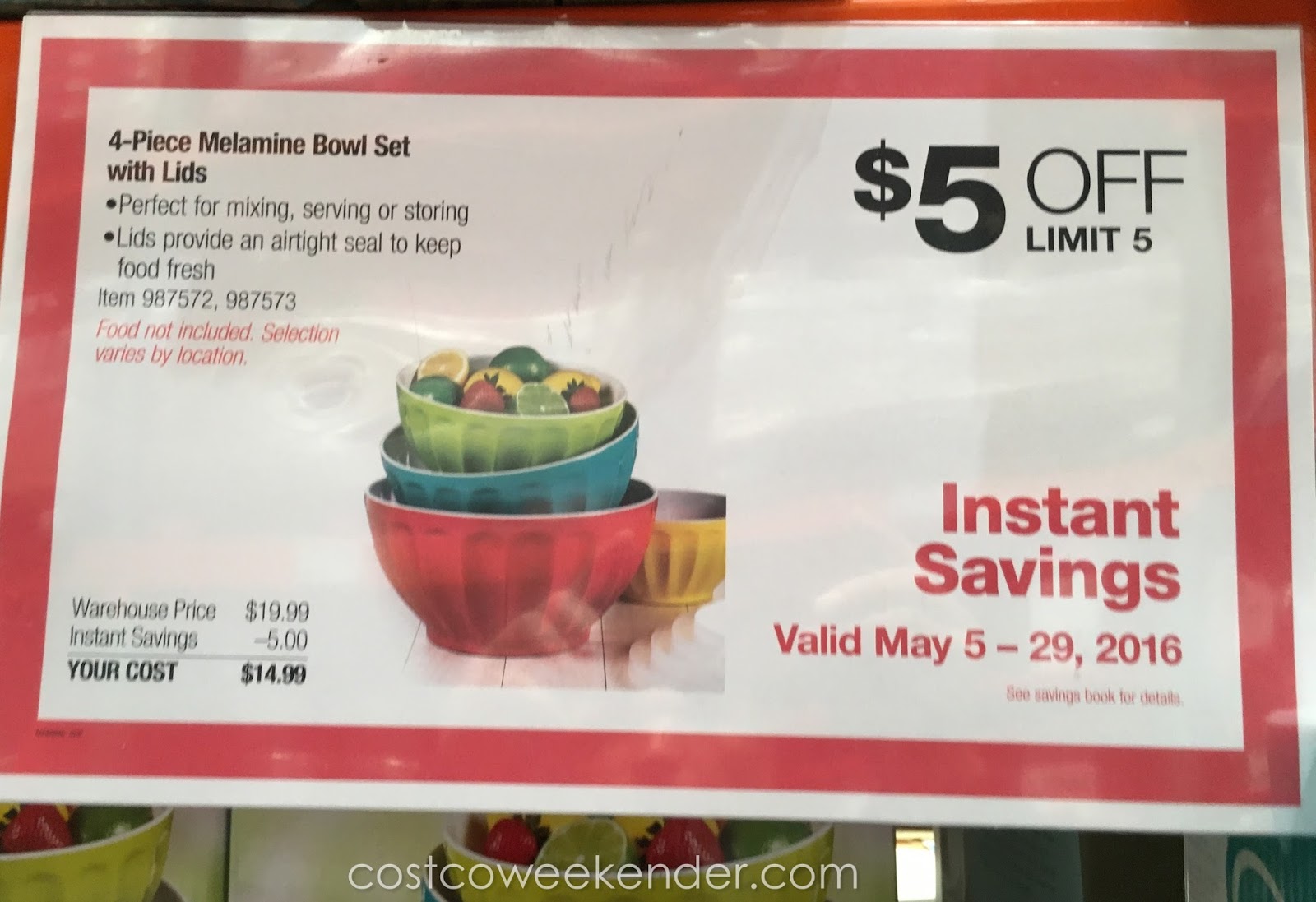 4Piece Melamine Mixing Bowl Set Costco Weekender