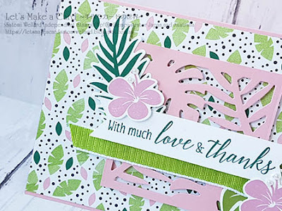 Tropical Chic with Tropical Escape DSP Easy Cards Satomi Wellard-Independent Stampin’Up! Demonstrator in Japan and Australia, #su, #stampinup, #cardmaking, #papercrafting, #rubberstamping, #stampinuponlineorder, #craftonlinestore, #papercrafting, #tropicalchic #thankyoucard #tropicalescapedsp #スタンピン　#スタンピンアップ　#スタンピンアップ公認デモンストレーター　#ウェラード里美　#手作りカード　#スタンプ　#カードメーキング　#ペーパークラフト　#スクラップブッキング　#ハンドメイド　#オンラインクラス　#スタンピンアップオンラインオーダー　#スタンピンアップオンラインショップ #動画　#トロピカルシック　#トロピカルエスケープDSP　#サンキューカード