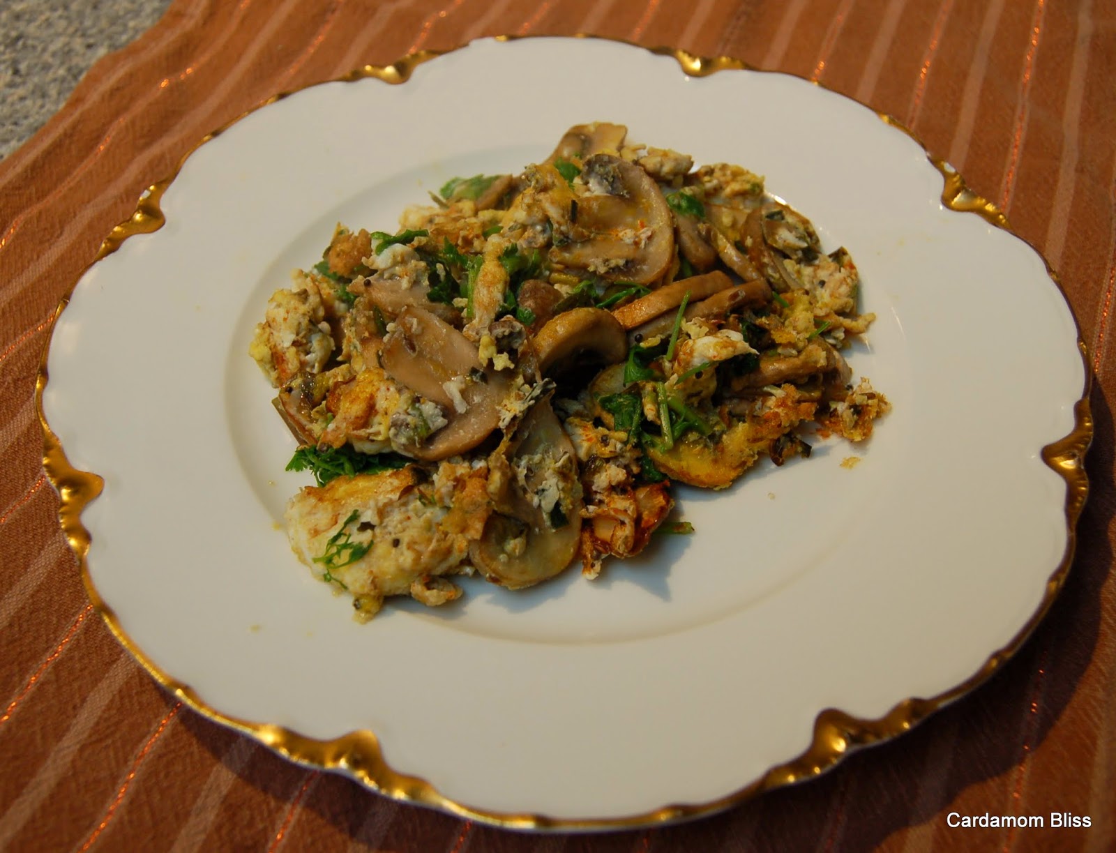 Cardamom Bliss It's not your mamma's cooking Garlic Scape Bhurji (Eggs)