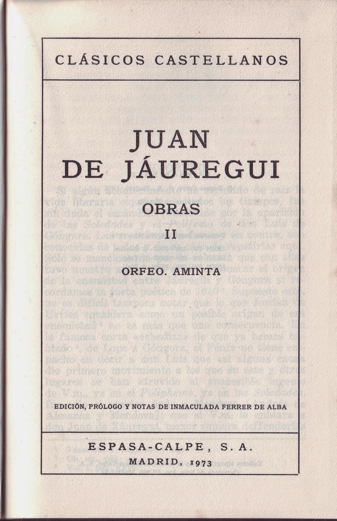 Lecturas 2014: Juan de Jáuregui