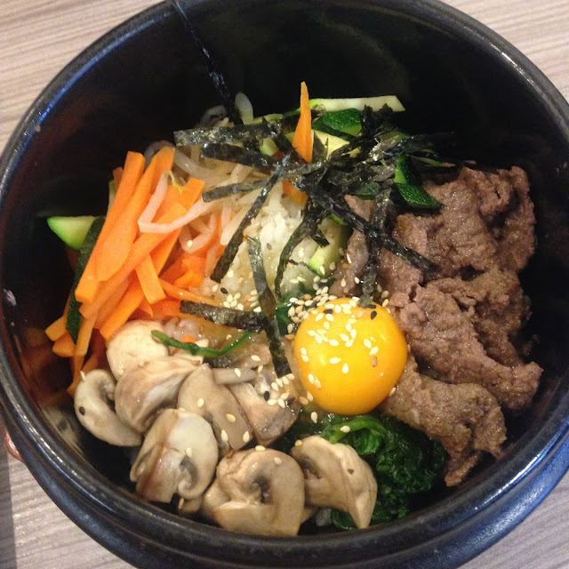 Beef Bibimbap at Sarangchae Korean restaurant in Nottingham, 