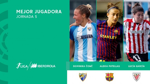 Málaga Femenino, Dominika nominada a mejor jugadora de la jornada 5 de LaLiga Iberdrola