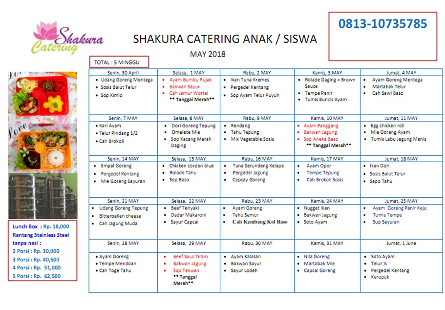 MENU KATERING RANTANGAN BULAN PUASA 2018 MENU KATERING RANTANGAN BULAN PUASA 2018