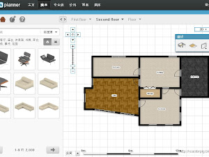  近來，要負責跟本業完完全全無關的工作 - 參與新辦公室的設計。理論上，這項工作應是背包豬的上級還有上上級和上上上級的同事去做......  現在才是floor plan的第0個版本，還有漫漫長路，還要加班多久才能完工??   在網上找了一些室內設計軟件，首先是免費，而且都是在線...