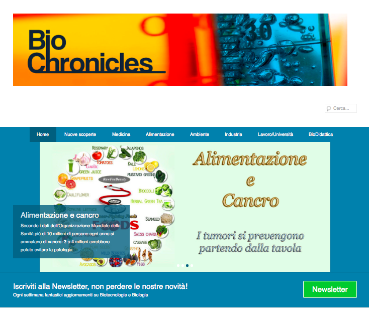 Biochronicles sito web di biotecnologie