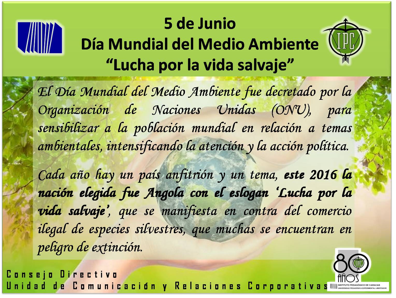 Noticias UPEL Caracas Día Mundial del Medio Ambiente Noticias UPEL Caracas Día Mundial del Medio Ambiente
