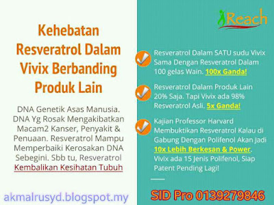 kehebatan resveratrol di dalam Vivix shaklee berbanding produk lain