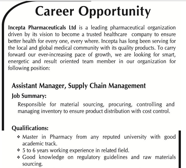 supply chain management job description