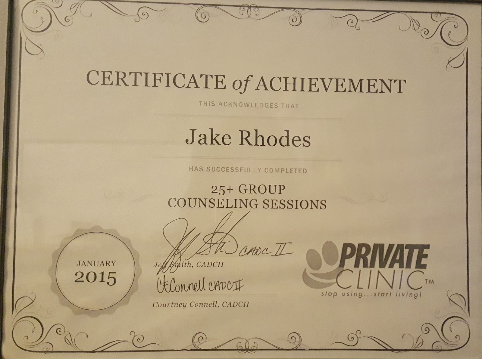 jakes recovery certificate of achievement what is a certificate of achievement