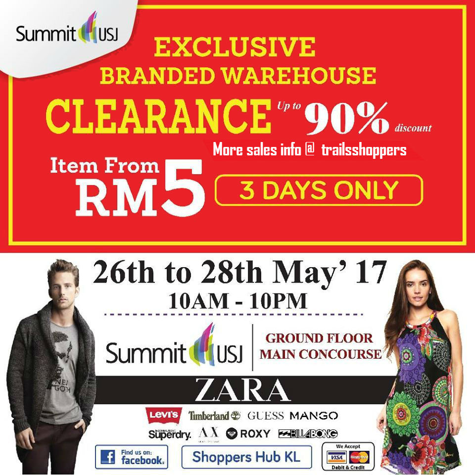 Zara, Marks & Spencer Branded Warehouse Clearance Sale 26 to 28 May