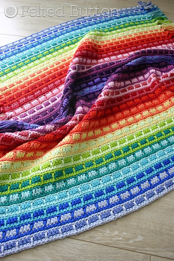 Color Reel Blanket Crochet Pattern by Susan Carlson of Felted Button