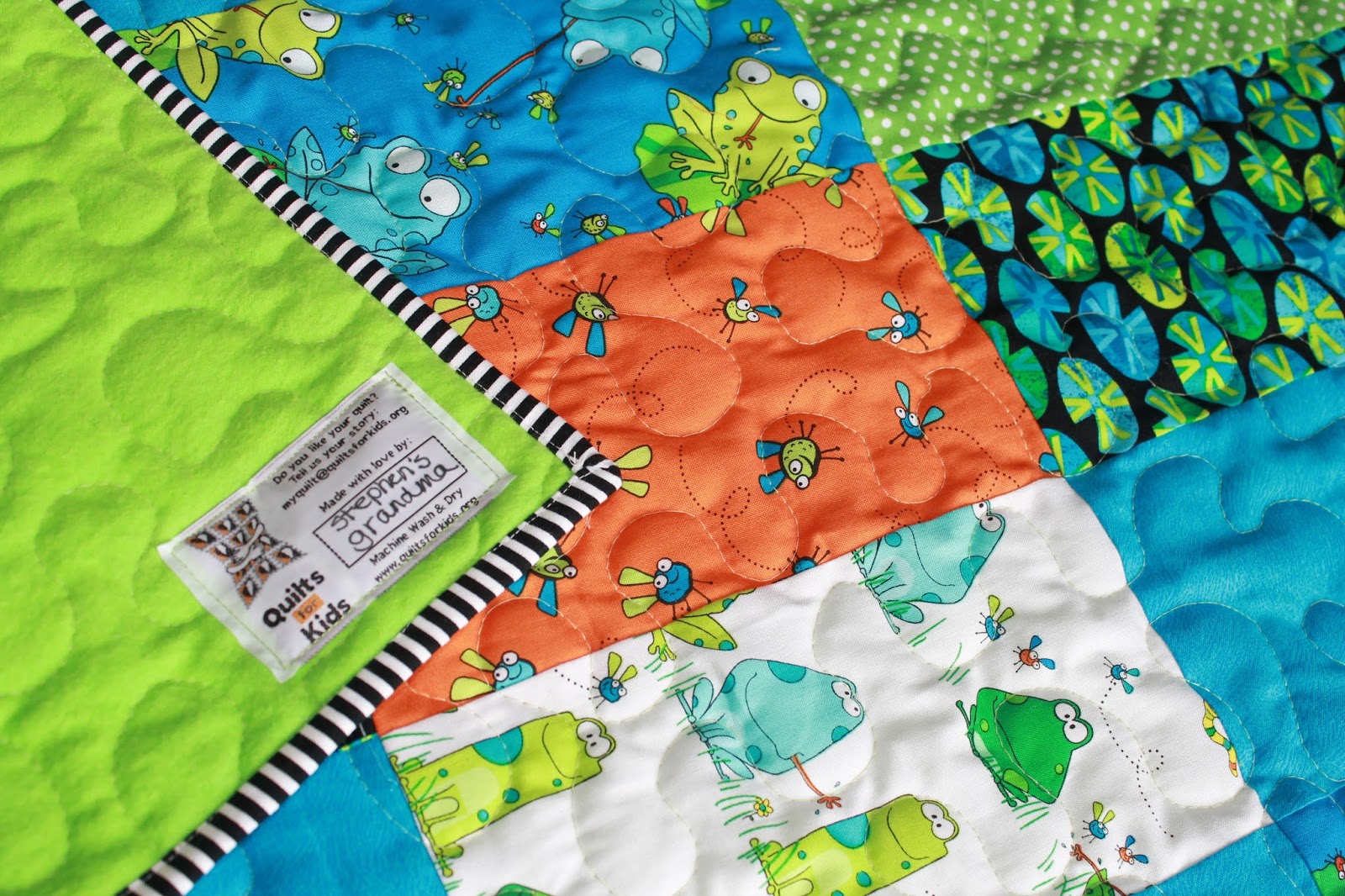 SunShine Sews... Quilts for Kids Frog Quilt Completed