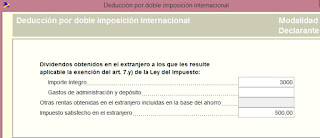 deducción doble imposición internacional