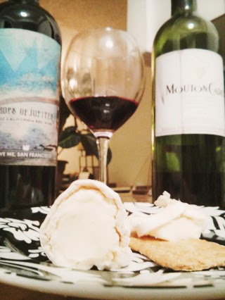 Delicious Red Wine and Brie Cheese 
