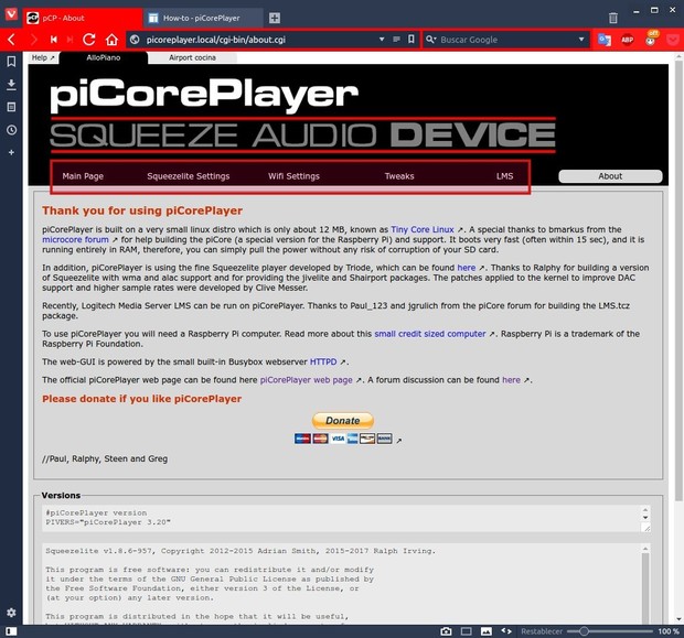 Volumio frente a piCorePlayer en la Raspberry Pi: un análisis comparativo PCP%2B-%2BAbout_938