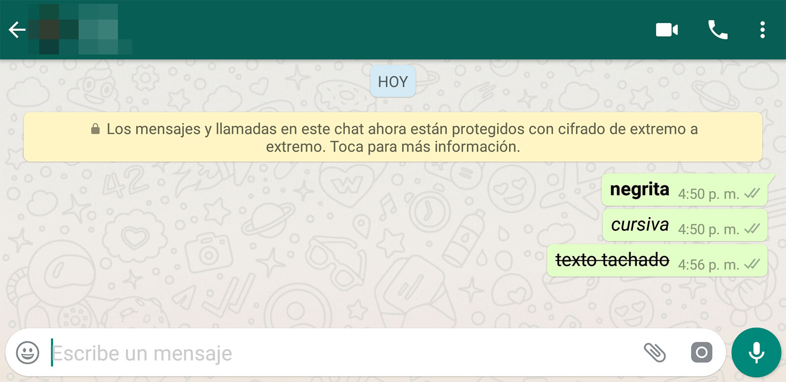 Los diversos formatos de texto en WhatsApp