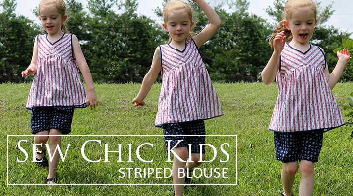 Classic striped blouse sewn from Sew Chic Kids | The Inspired Wren