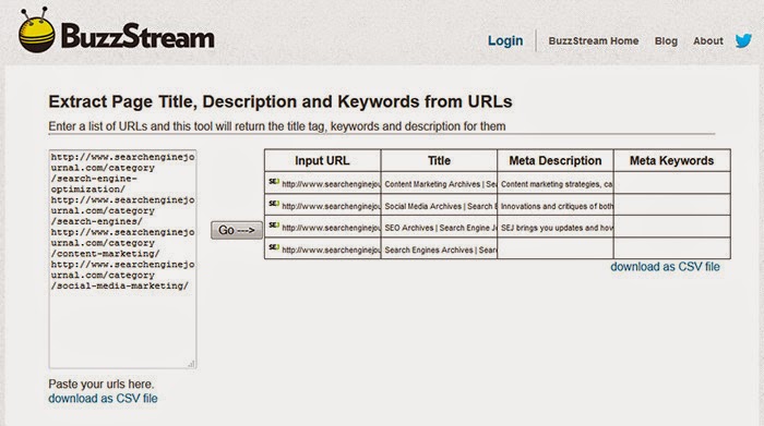 BuzzStream Meta Tag Extractor