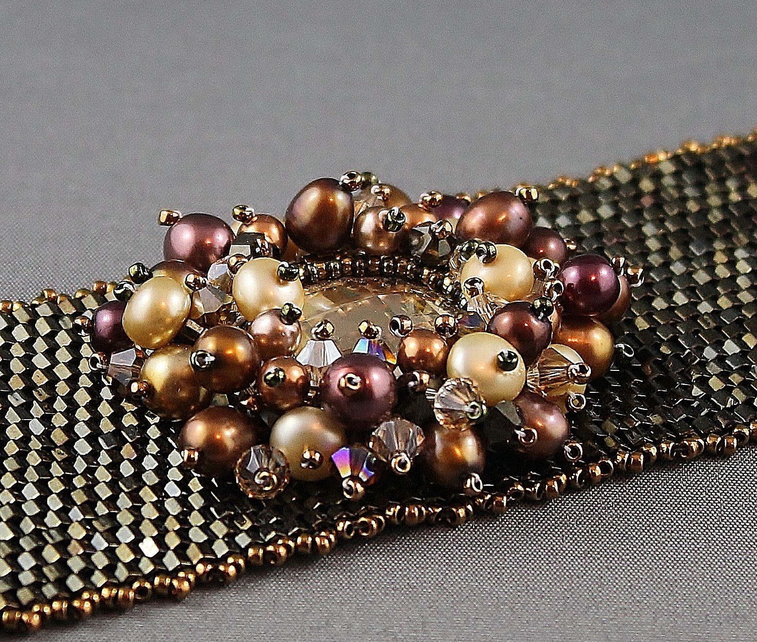 RosemaryB Jewellery: Peyote Embellished Bracelet.