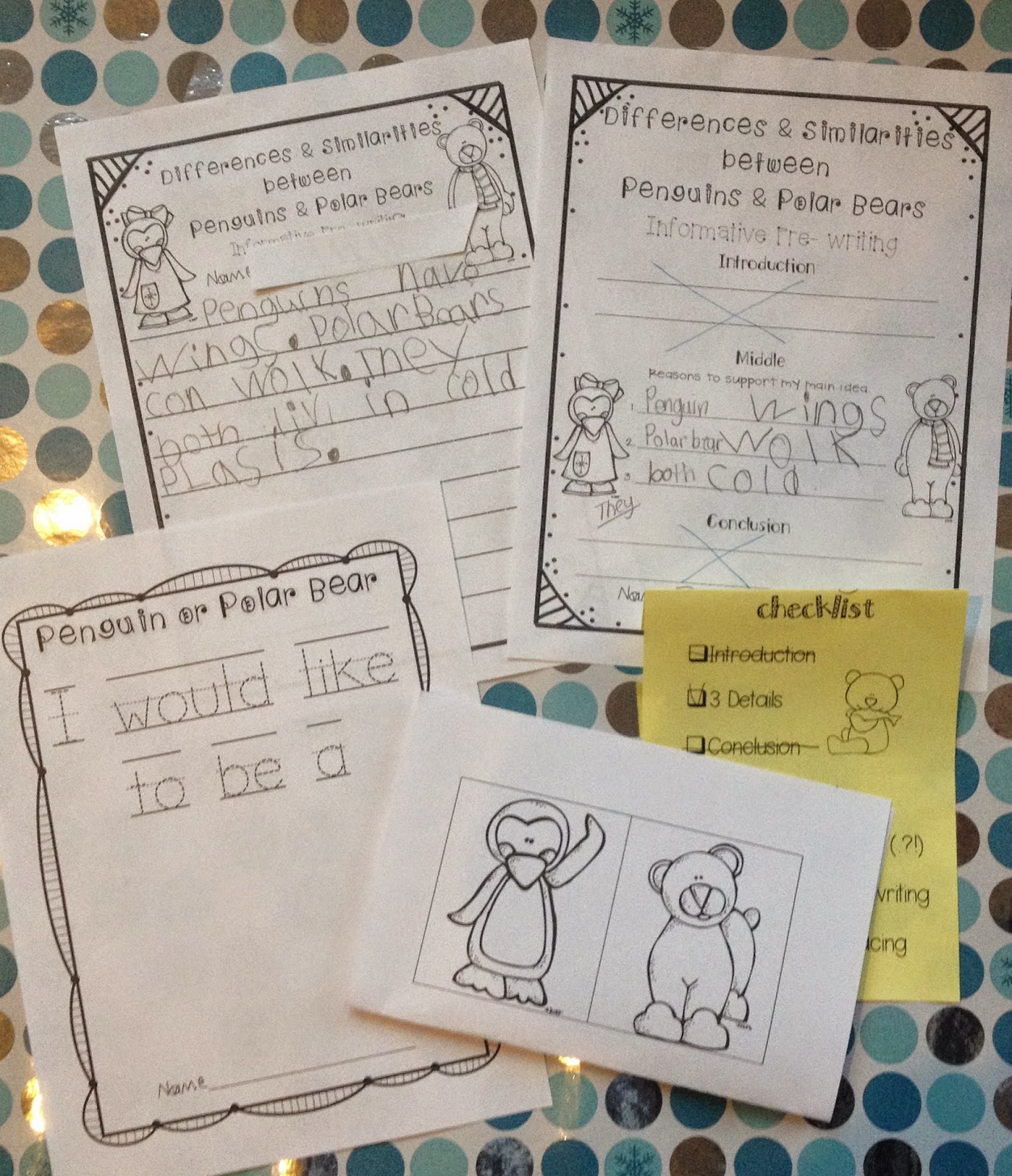 Compare and Contrast Polar Bears and Penguins - First Grade Roars!