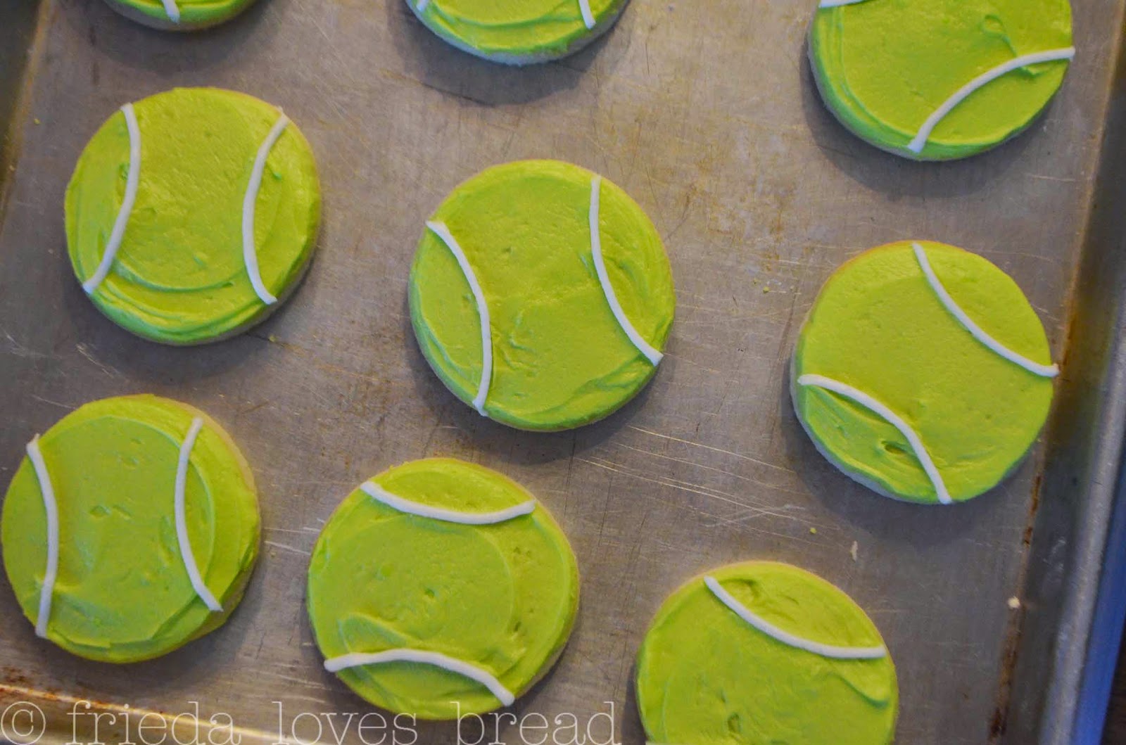 Frieda Loves Bread Frosting Sugar Cookie Tip Tennis Balls