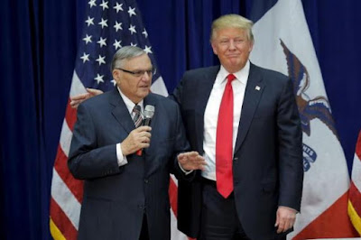 Sheriff Joe Arpaio, left, and Donald Trump, right.