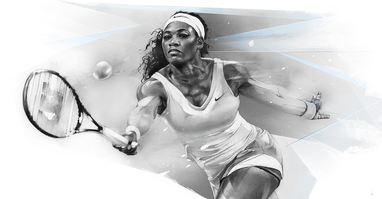 07-Serena-Williams-Alexis-Marcou-Traditional-and-Digital-Celebrity-Drawings-www-designstack-co