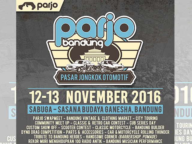 Parjo (Pasar Jongkok Otomotif) Digelar di Sabuga, 12-13 November 2016