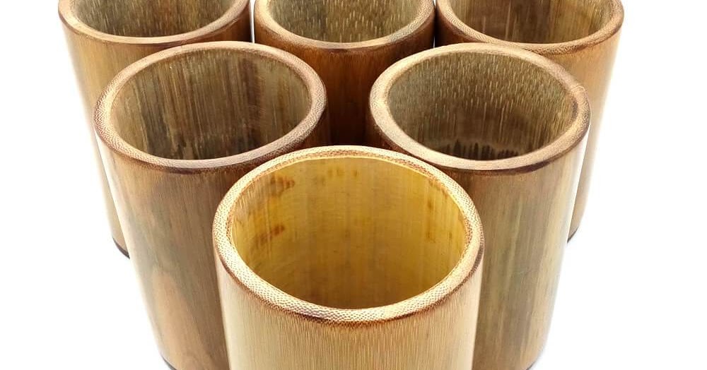 19 Ide Kerajinan Dari Bambu Gelas