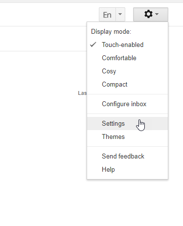 Again Click the Setting option from the drop down list