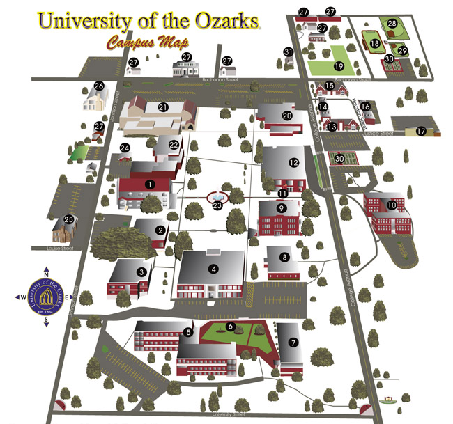 University Of The Ozarks Campus Map Printable Maps Online