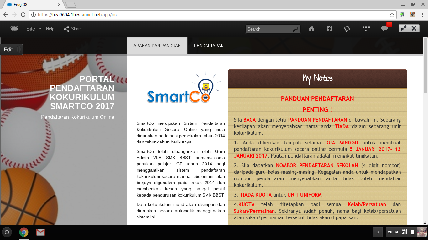 Blog Rasmi Smk Bbst Pendaftaran Kokurikulum Atas Talian Smartco