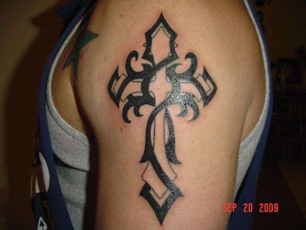 2. Tribal Cross Tattoos for Men - wide 9