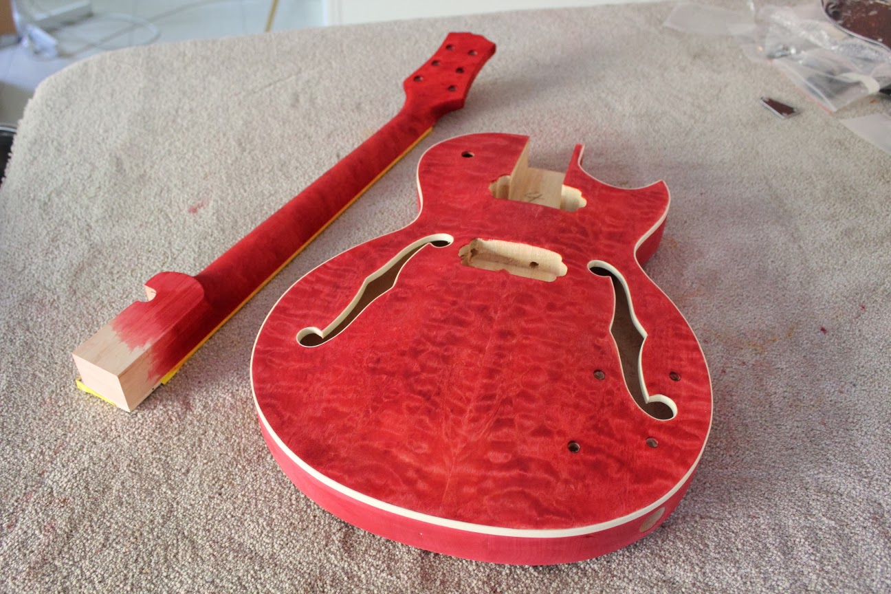Guitar Kit Builder Les Paul Florentine Scraping Binding & TruOil