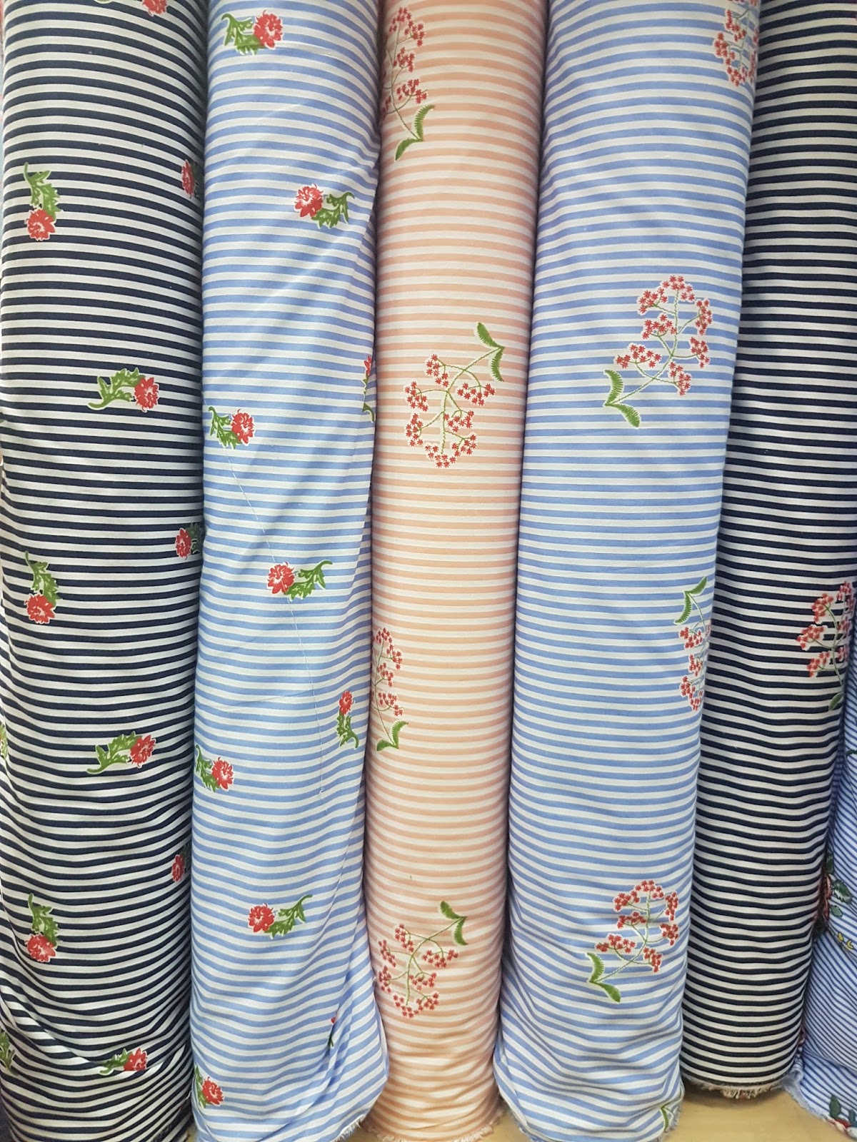 Manila Girl Wholesale Imported RTW Tela Fabric Garments (PinStriped; Embroidered) Supplier in