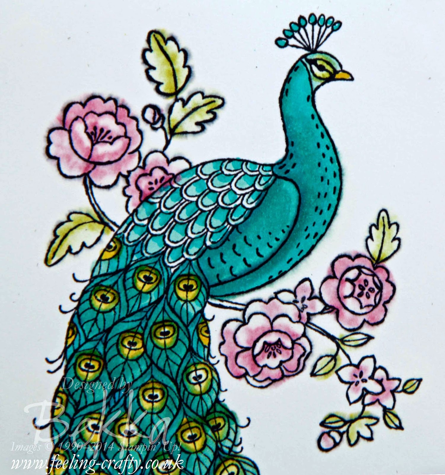 Perfect Peacock Card by Stampin' Up! UK Independent Demonstrator Bekka Prideaux