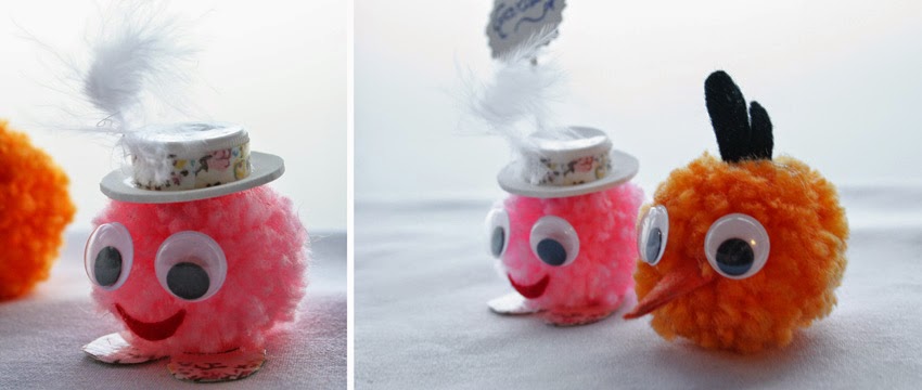 Como hacer muñecos con pompones de lana - Manualidad2