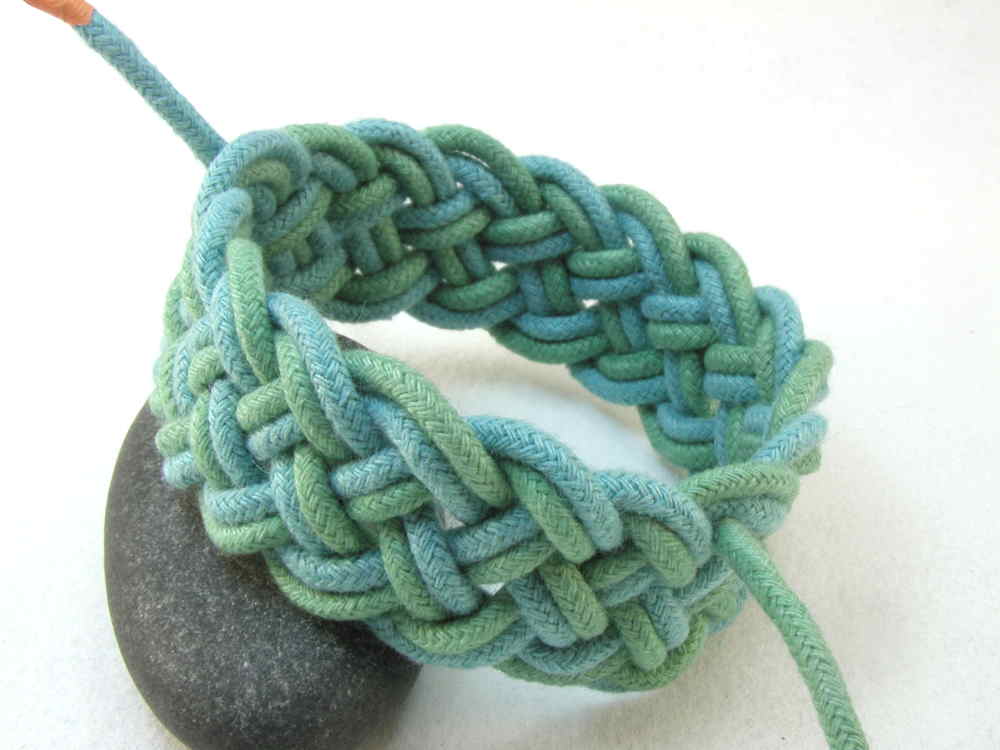 Knots and fiber bracelets blue and green BASIC rope bracelets 2062
