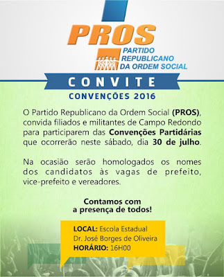 CONVITE DA CONVENÇÃO DO PROS