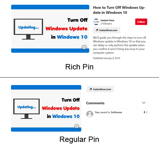 Pinterest Rich Pins vs Regular