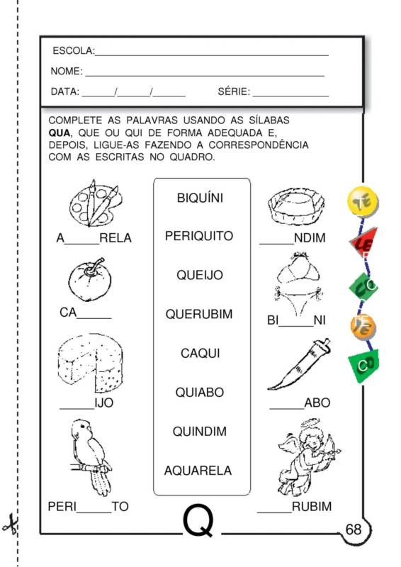 ADOLETÁ DO ABC Família silábica letra Q atividades ADOLETÁ DO ABC Família silábica letra Q atividades