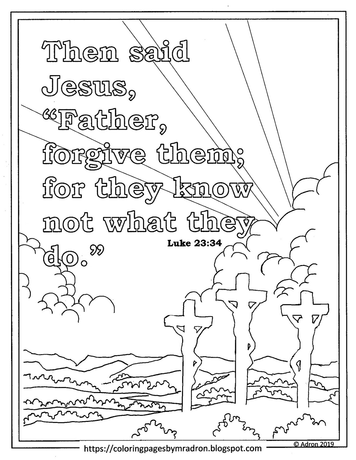 Coloring Pages for Kids by Mr. Adron Free Easter Print and Color Page
