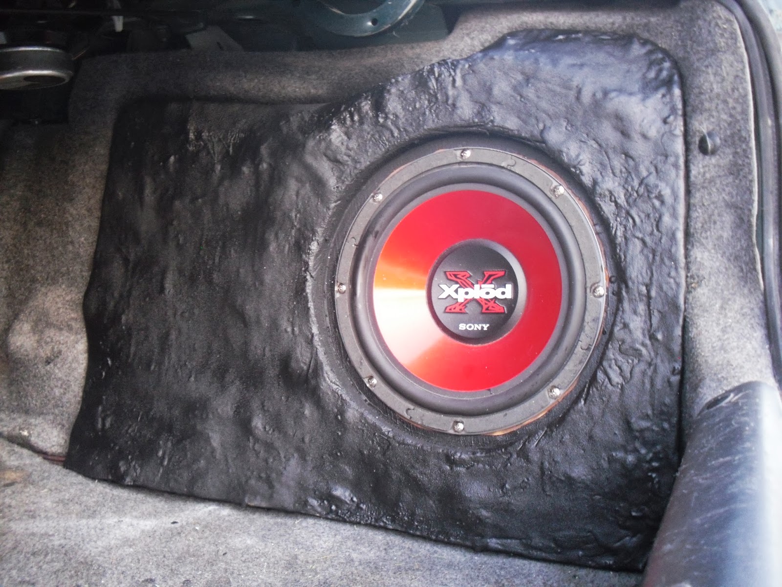 My Fiberglass Car Subwoofer Install (aka The Bass Boulder) After Alpha