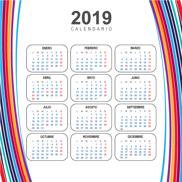 Calendario Moderno del 2019 en español