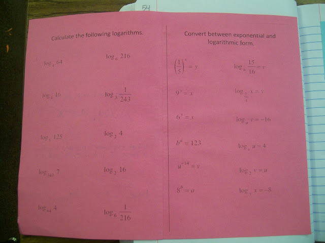 Math = Love: Introducing Logarithms with Foldables, War, Bingo, and