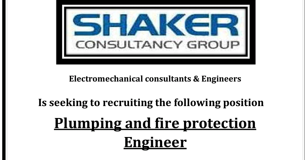 JOBS FOR ALL Plumping and fire protection Engineer