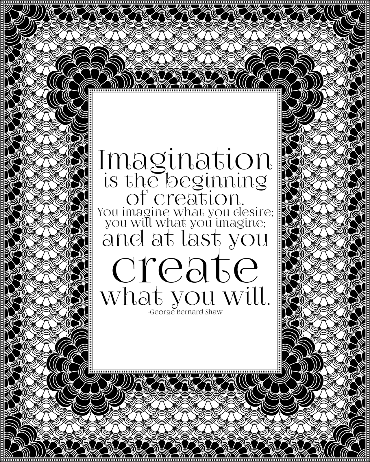 Imagination is the beginning of creation. -George Bernard Shaw printable quote