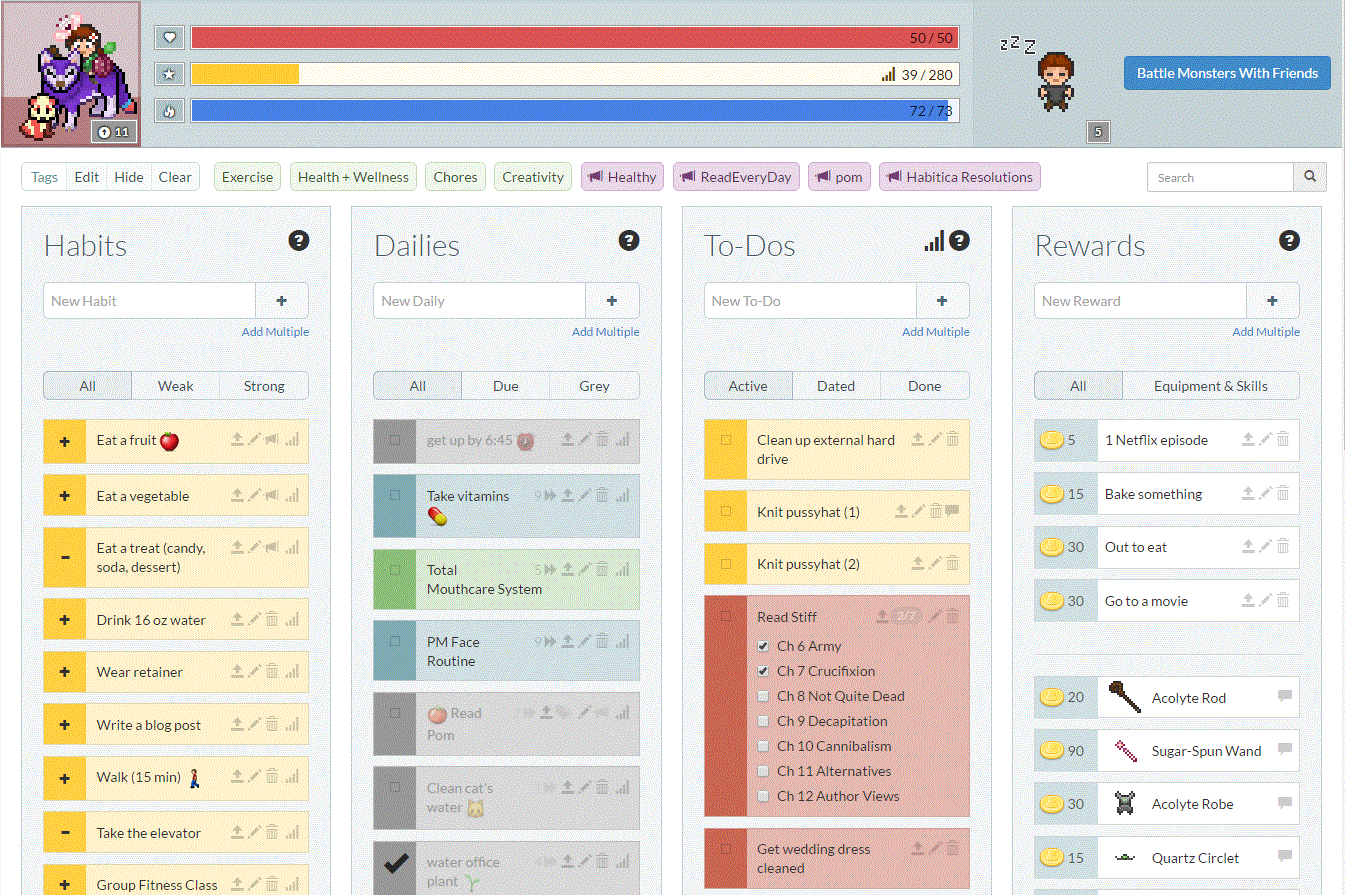 Out West and Back Again: Habitica Resolutions