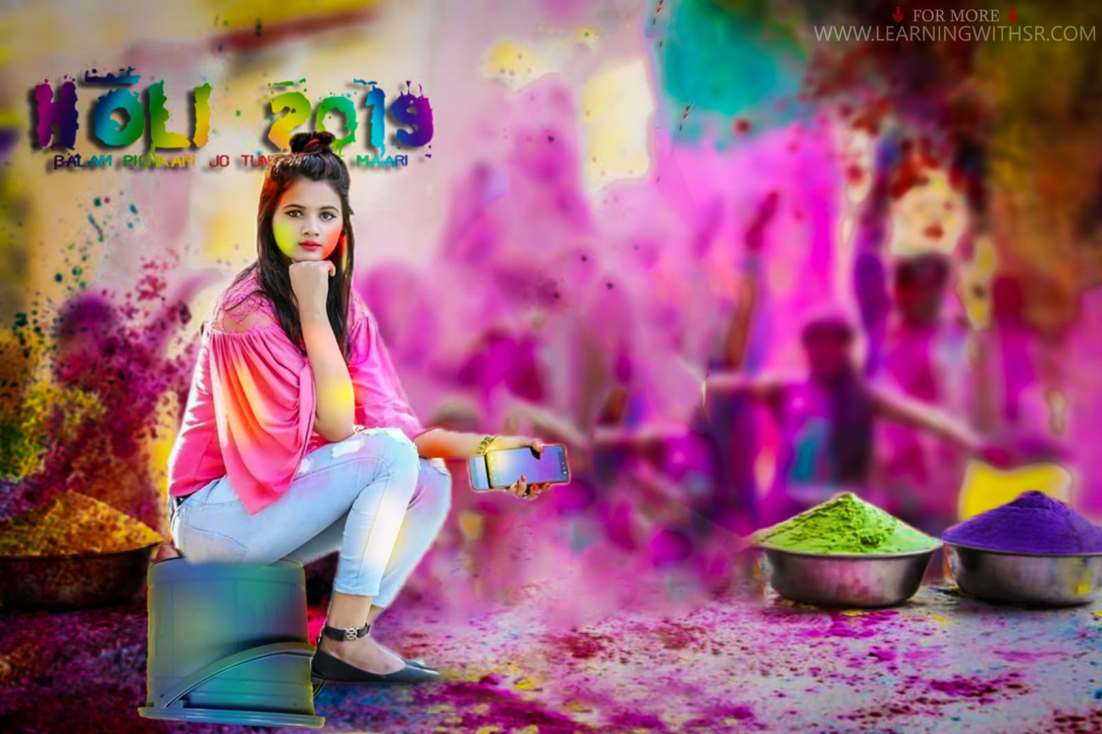 Happy holi cb background 2019,New happy holi cb background with girl, happy  holi girl backgrounds by learningwithsr - LEARNINGWITHSR