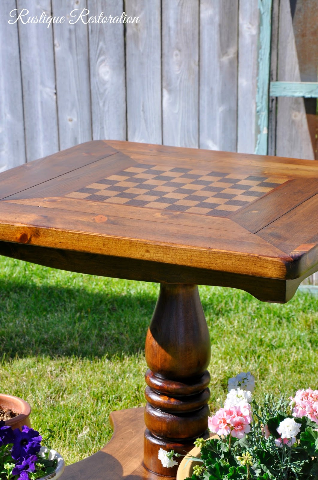 Rustique Restoration: A Vintage Checkerboard Table